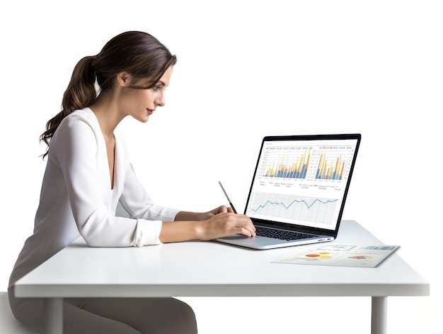 Людина з ноутбуком та фінансові графіки